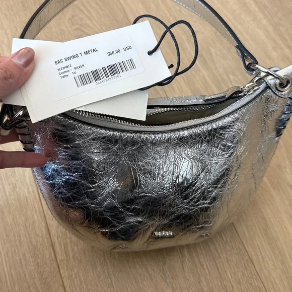NWT ba&sh Swing bag in Silver - Picture 6 of 7